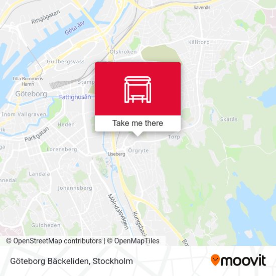 Göteborg Bäckeliden map