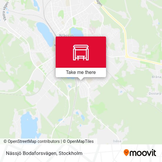 Nässjö Bodaforsvägen map