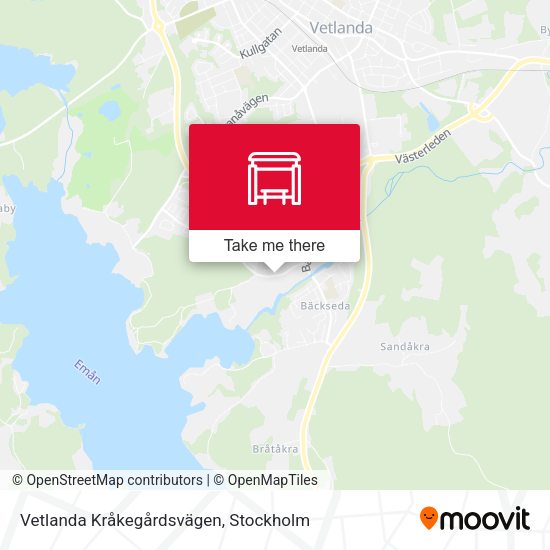 Vetlanda Kråkegårdsvägen map