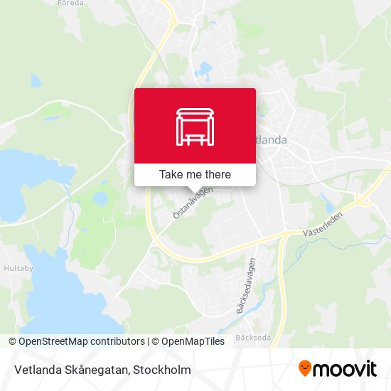 Vetlanda Skånegatan map