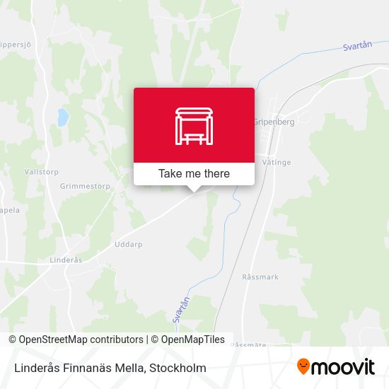 Linderås Finnanäs Mella map