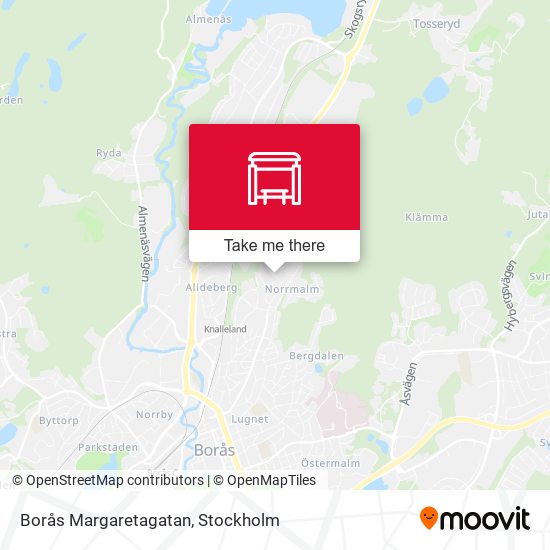 Borås Margaretagatan map