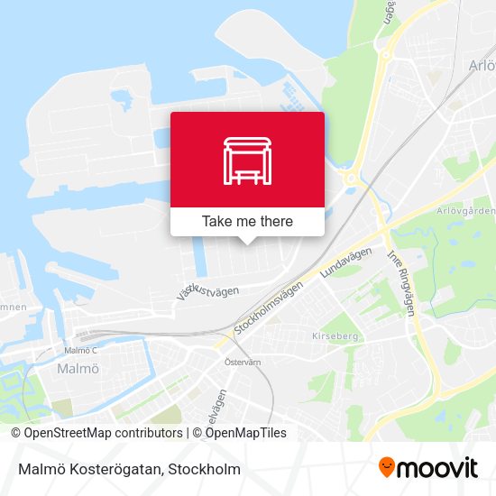 Malmö Kosterögatan map