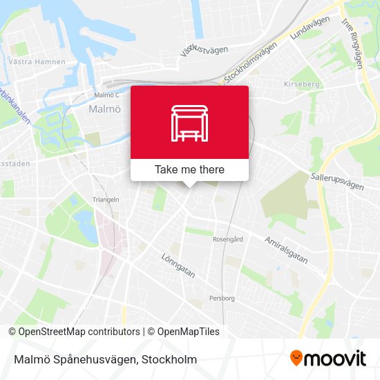 Malmö Spånehusvägen map