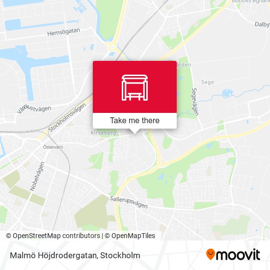 Malmö Höjdrodergatan map