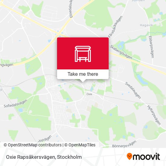Oxie Rapsåkersvägen map