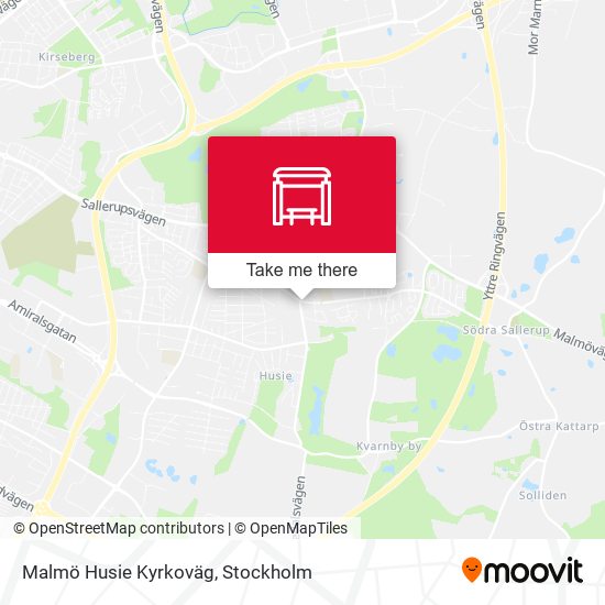 Malmö Husie Kyrkoväg map