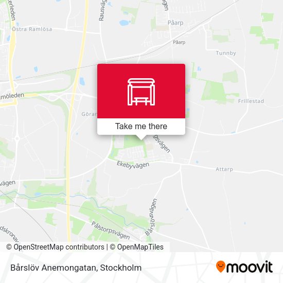 Bårslöv Anemongatan map