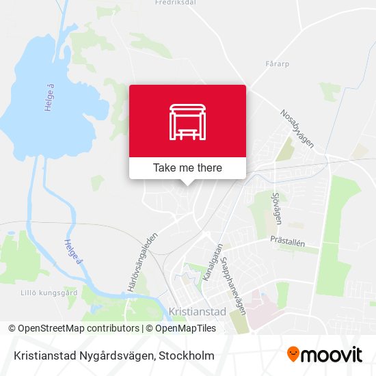 Kristianstad Nygårdsvägen map