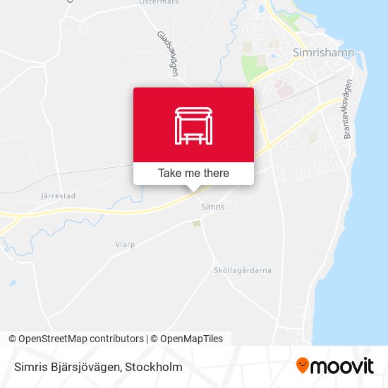 Simris Bjärsjövägen map