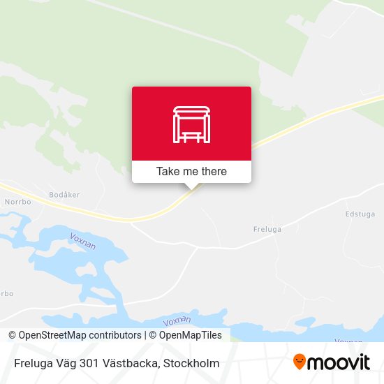 Freluga Väg 301 Västbacka map