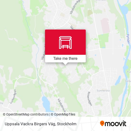 Uppsala Vackra Birgers Väg map