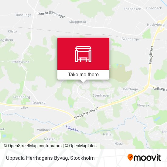 Uppsala Herrhagens Byväg map