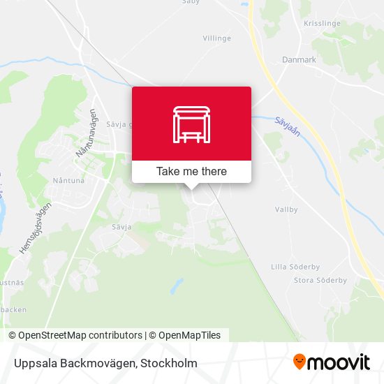 Uppsala Backmovägen map