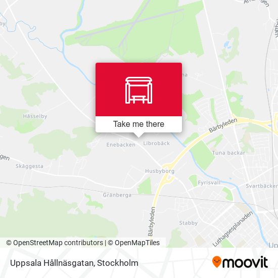 Uppsala Hållnäsgatan map