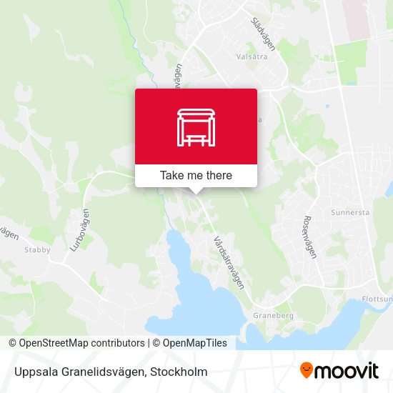 Uppsala Granelidsvägen map