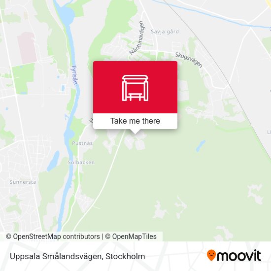 Uppsala Smålandsvägen map