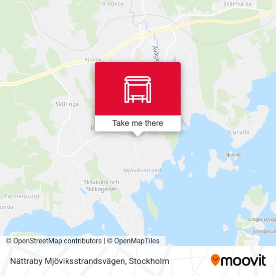 Nättraby Mjöviksstrandsvägen map