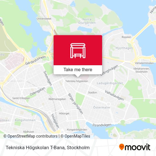 Tekniska Högskolan T-Bana map