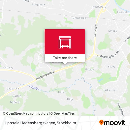 Uppsala Hedensbergsvägen map