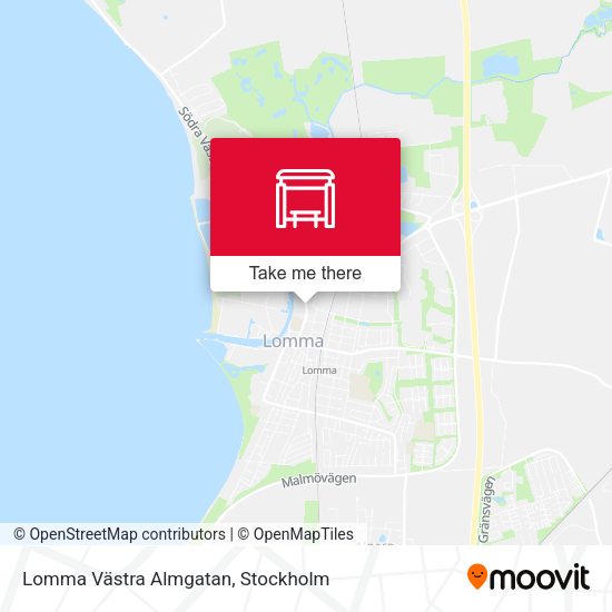 Lomma Västra Almgatan map