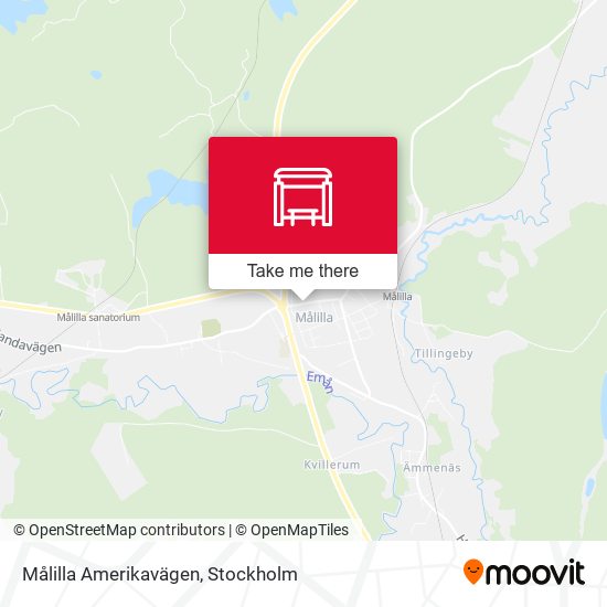 Målilla Amerikavägen map