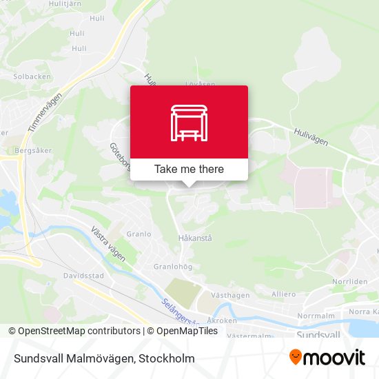 Sundsvall Malmövägen map