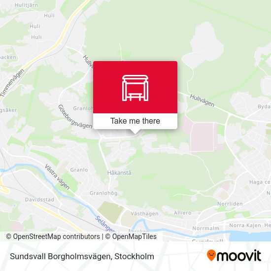 Sundsvall Borgholmsvägen map