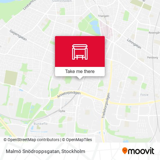 Malmö Snödroppsgatan map