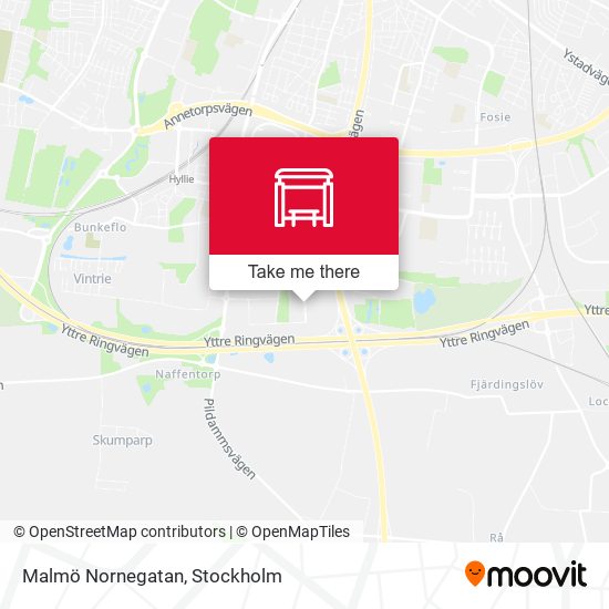 Malmö Nornegatan map
