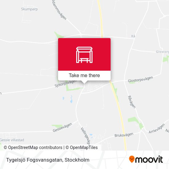 Tygelsjö Fogsvansgatan map