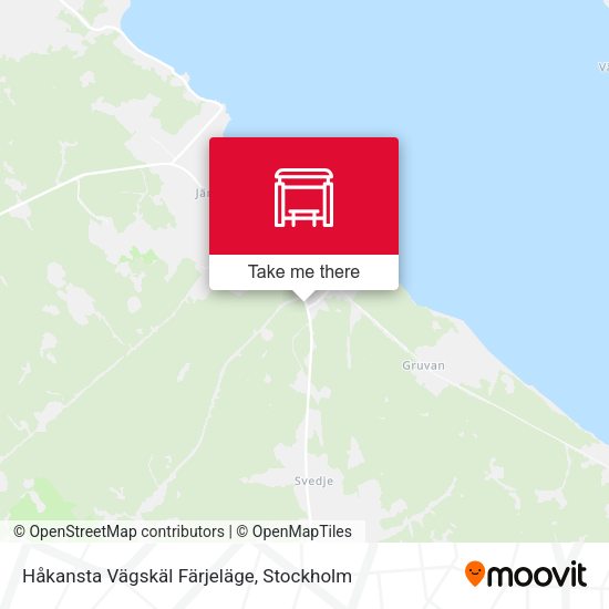 Håkansta Vägskäl Färjeläge map