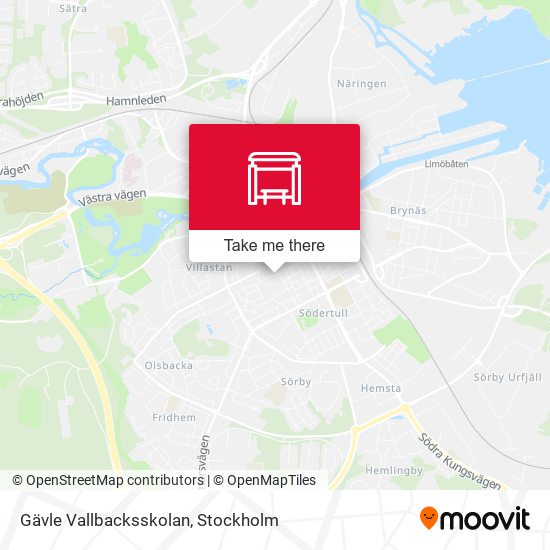 Gävle Vallbacksskolan map