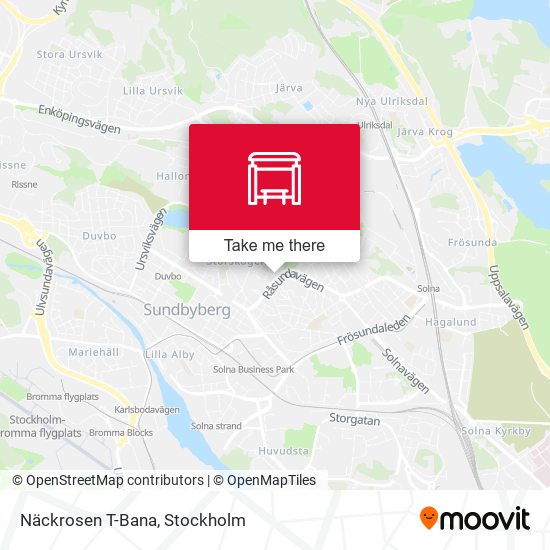 Näckrosen T-Bana map