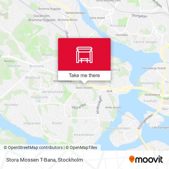 Stora Mossen T-Bana map