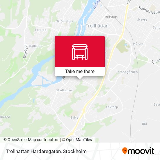 Trollhättan Härdaregatan map