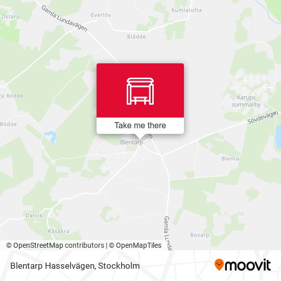 Blentarp Hasselvägen map