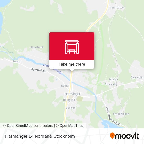 Harmånger E4 Nordanå map