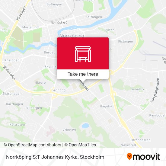 Norrköping S:T Johannes Kyrka map