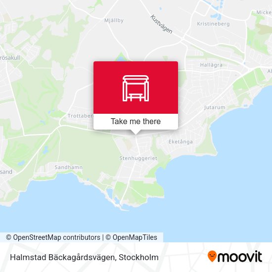 Halmstad Bäckagårdsvägen map