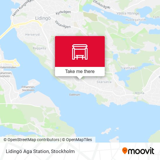 Lidingö Aga Station map