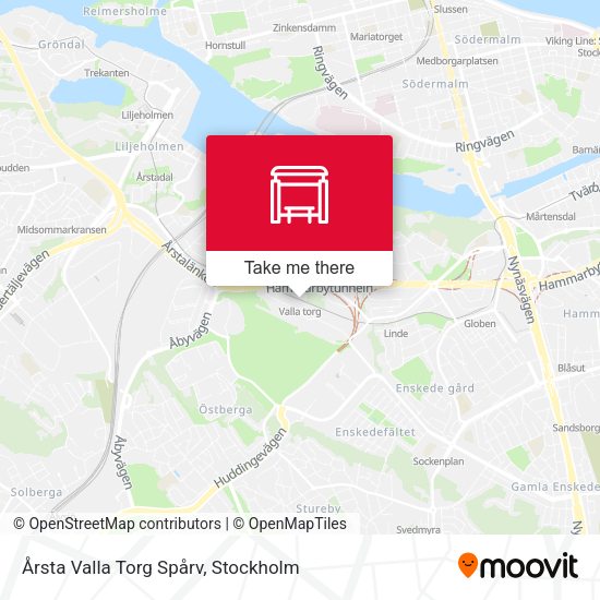 Årsta Valla Torg Spårv map