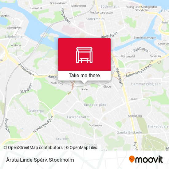 Årsta Linde Spårv map