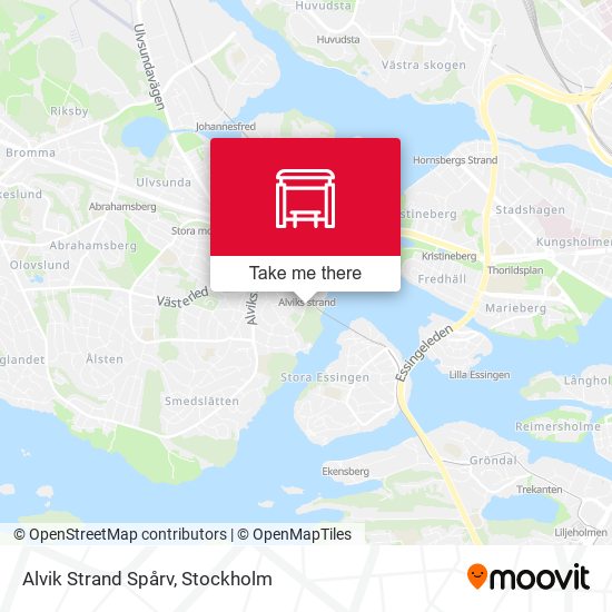Alvik Strand Spårv map