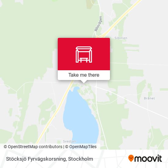 Stöcksjö Fyrvägskorsning map