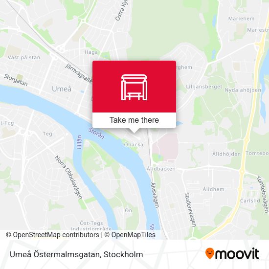 Umeå Östermalmsgatan map