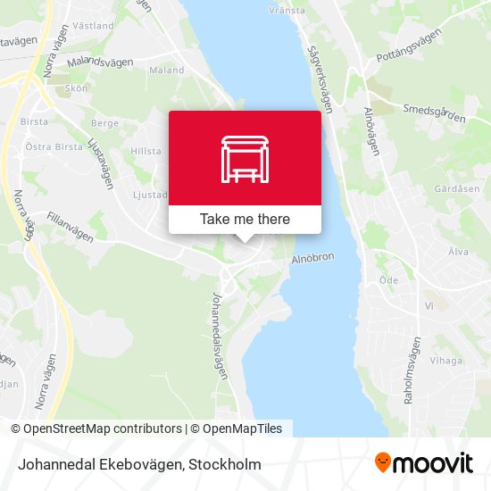 Johannedal Ekebovägen map