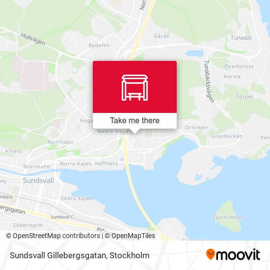 Sundsvall Gillebergsgatan map