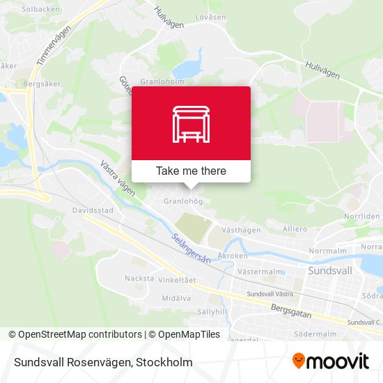 Sundsvall Rosenvägen map