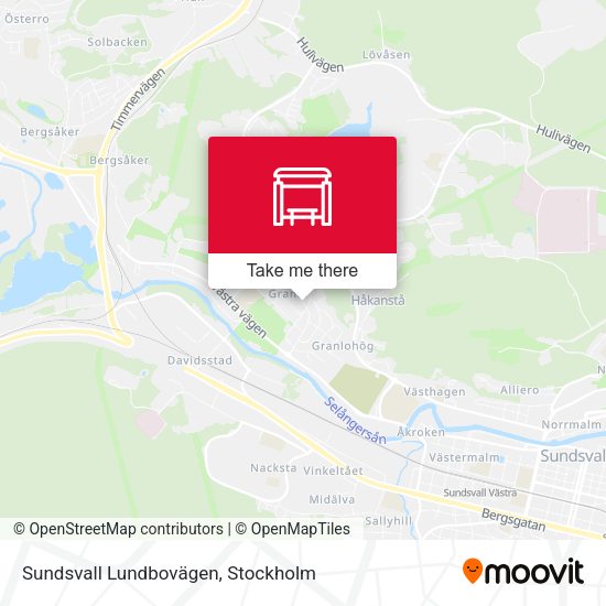 Sundsvall Lundbovägen map